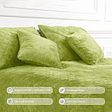 Покривало Велюрове м'яке Салатове Полуторний розмір 150х210 см ромб/круглий, фото 7