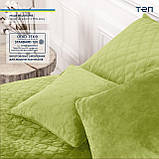 Покривало Велюрове м'яке Салатове Полуторний розмір 150х210 см ромб/круглий, фото 8