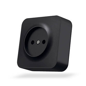 Розетка зовнішня одинарна чорний графіт VIDEX BINERA IP20