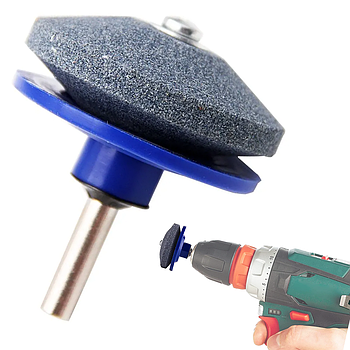 Камінь для заточування лез садових інструментів 50 мм / Насадка точилка на дриль / Точилка для газонокосарки