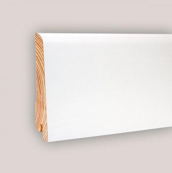 Плінтус дерев'яний 80х18х2200 мм шпонований Дуб белый KLR80-13