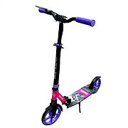 Самокат з ручним гальмом для дівчинки Фіолетовий (складний, колеса PU 20 см, рама алюміній, 1 амортизатор) SH-30610
