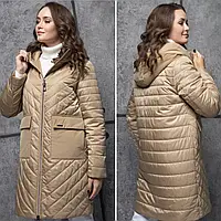 Куртка жіноча демісезонна р.48, 50 Жіночий плащ Утеплений з капюшоном Люкс Китай
