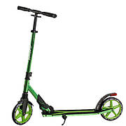Самокат для дорослих та підлітків Зелений (PU колеса 20 см, 1 амортизатор, алюмінієвий, до 100 кг) LB - 3655