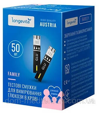 Тест-смужки Longevita Family (Лонгевіта Фемелі), 50 шт., фото 1