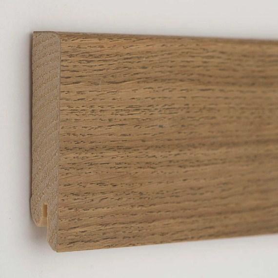 Плінтус дерев'яний 80х18х2200 мм шпонований Дуб Мокка KLM80-09