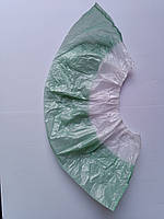Бахіли поліетиленові з подвійним дном біло-зелені "ЕКО САТУС"