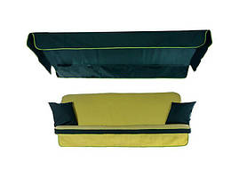 Комплект для садових гойдалок Seattle матрас салатовый дерюга 8510, тент т-зеленая дерюга 8503 (ОСТ-ФРАН ТМ)