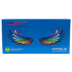 Рукавички нітрилові сині не опудрені Care365 розмір М (100шт/уп)(10уп/ящ)