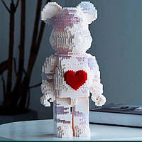 Конструктор Magic Blocks в виде мишки Bearbrick "Сердце", 3D конструктор из мини-блоков