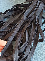 Гумка 8-мм оздоблювальна чорна з атласним краєм, колір червоний, білий, чорний, бежевий (відріз від 20 м)