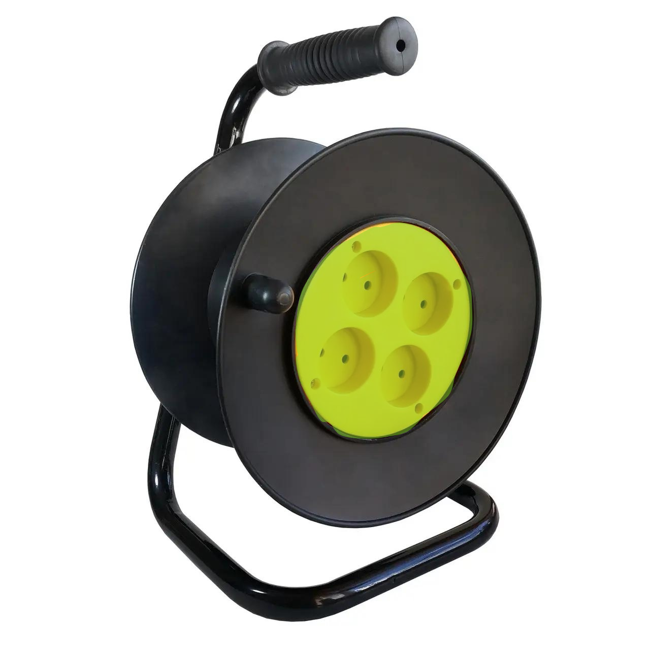 Котушка для подовжувача без заземлення Svittex з 4 розетками маленька, фото 1