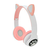 Бездротові навушники Bluetooth Cat Ear YR-28 Led, Pink