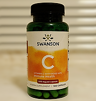 Swanson Vitamin C 500 mg 100 капсул Витамин Ц с шиповником