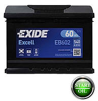 Акумулятор EXIDE Excell 60Аh 540Ah R+ (h=175) EB602