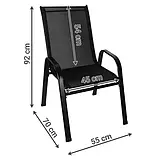 Набір садових стільців - 4 шт Gardlov 23460 Польща чорний, фото 10