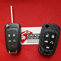 Силіконовий карбон чохол ключа Chevrolet на 5 кнопок