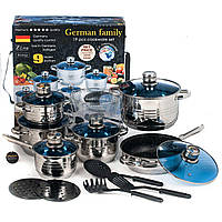 Кастрюли для индукционной плиты. Набор посуды кастрюли и сковородки 19 предметов. Германия