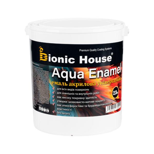 Аква-емаль універсальна BIONIC HOUSE AQUA ENAMEL (БІОНІК ХАУС) 2,5л біла напівматова