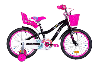 Дитячий велосипед двоколісний 18" FORMULA ALICIA РАМА-9,5" ST чорний з рожевим