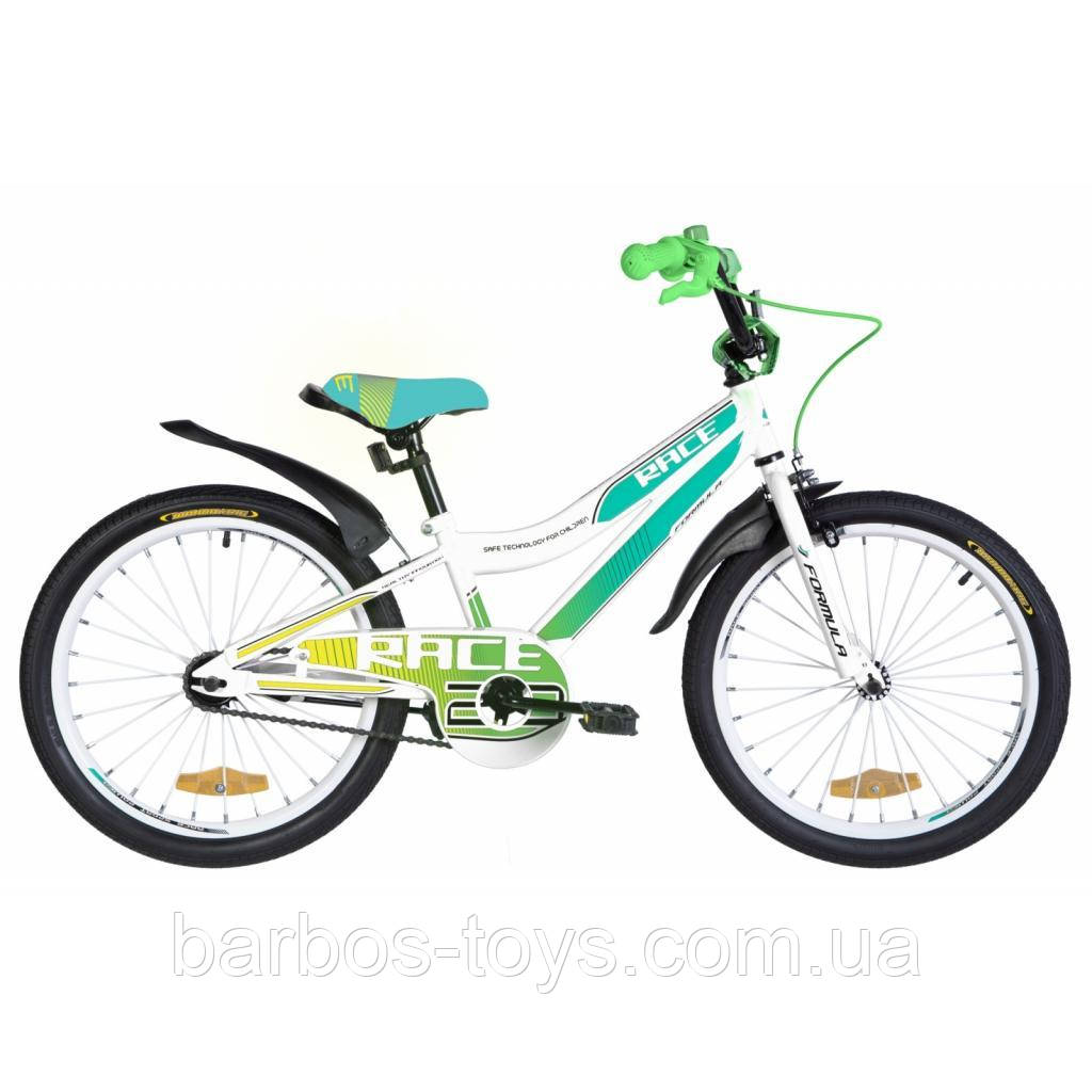 Підлітковий велосипед унісекс FORMULA 20" RACE РАМА-10,5" 2020 WHITE/GREEN