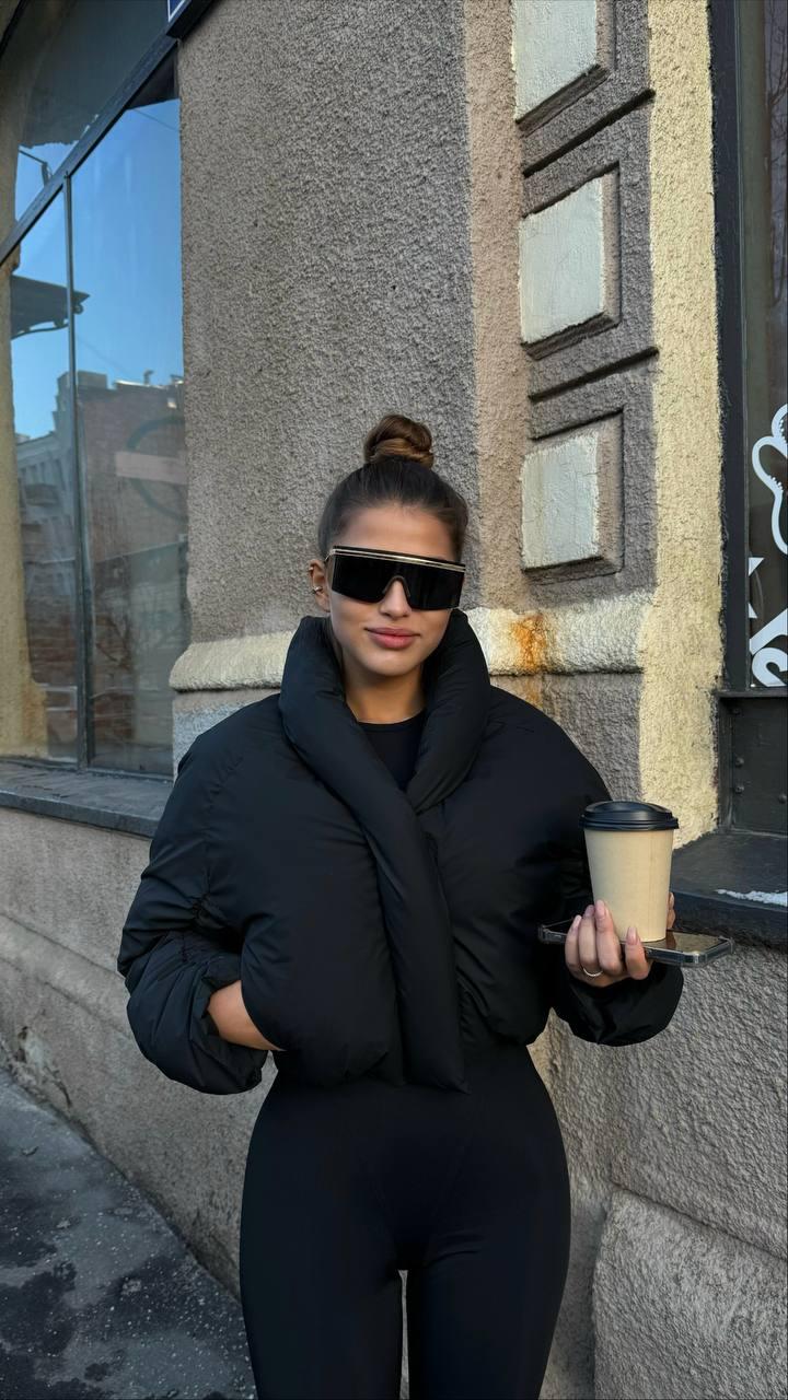 Трендова жіноча демісезонна укорочена куртка-пуффер Gm2666