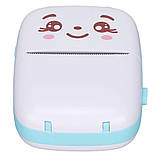 Термопринтер дитячий бездротовий Cat Ears 8499, біло-синій, фото 2