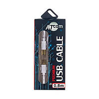 Кабель ATCOM USB AM/BM ferite 0.8 м білий 14370