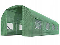 Садовая теплица парник для огорода с окнами Plonos 10 м² 400 х 250 см зеленый цвет