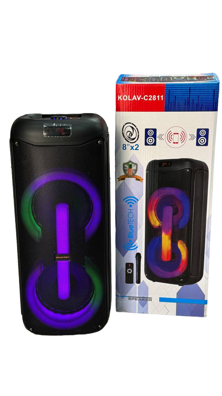 Колонка акумуляторна KOLAV-C2811 з радіомікрофоном (USB/BT/FM/TWS)