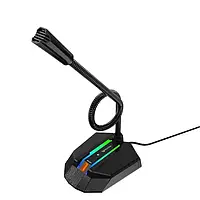 Игровой микрофон MeeTion MT-MC15 RGB USB проводной RGB подсветкой для пк ноутбука компьютера чата стрима