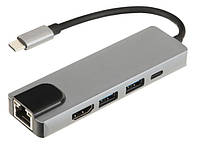 Usb Hub BYL-2007 (Type C to Lan+HDMI+Usb+UsbB 3.0+ Type C)
