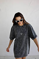 Женская модная футболка оверсайз под варенку с сердцем Fc13