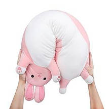 Іграшка подушка обіймашка рожевий кролик заєць батон 90 см, фото 2