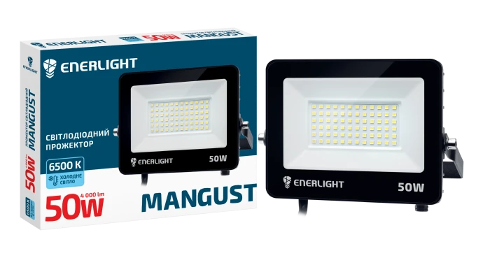 Світлодіодний прожектор Enerlight MANGUST 50W 6500K IP65 MANGUST50SMD80С