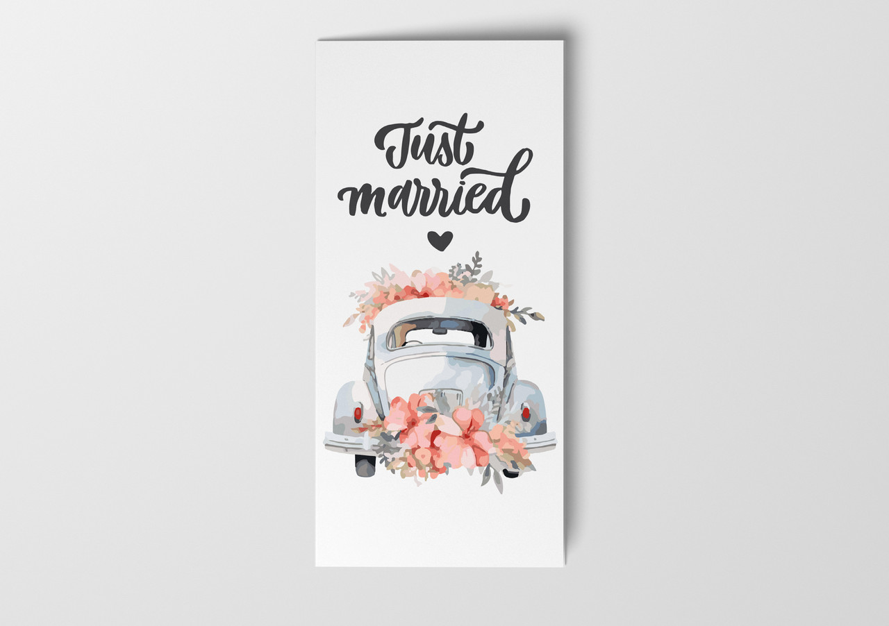 Подарунковий конверт Твоя Забава "Just married" білий 1шт.