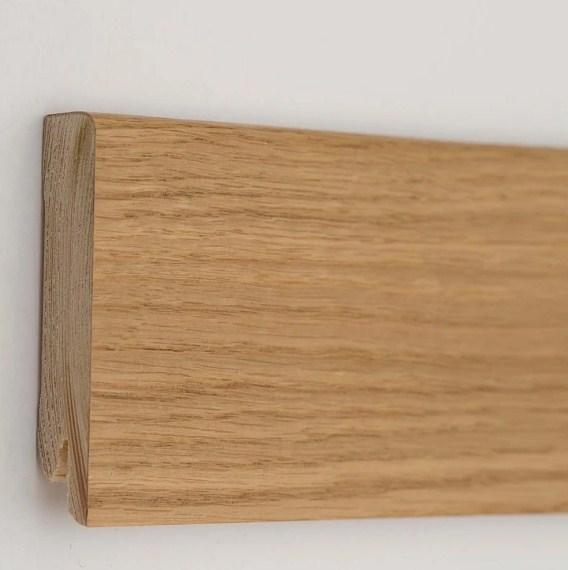 Плінтус дерев'яний 80х18х2200 мм шпонований Дуб натуральний KLM80-01