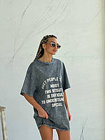 Актуальная женская футболка оверсайз под варенку с принтом Sfch1258