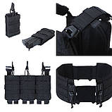 Плитоноска тактична чорна Molle PL-022 (з подвійним швидким скиданням), фото 10