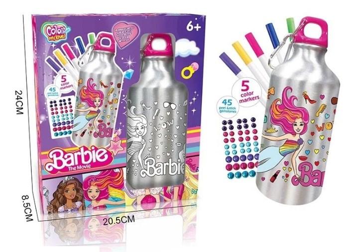 Пляшка для спорту розмальовка Барбі Color my love