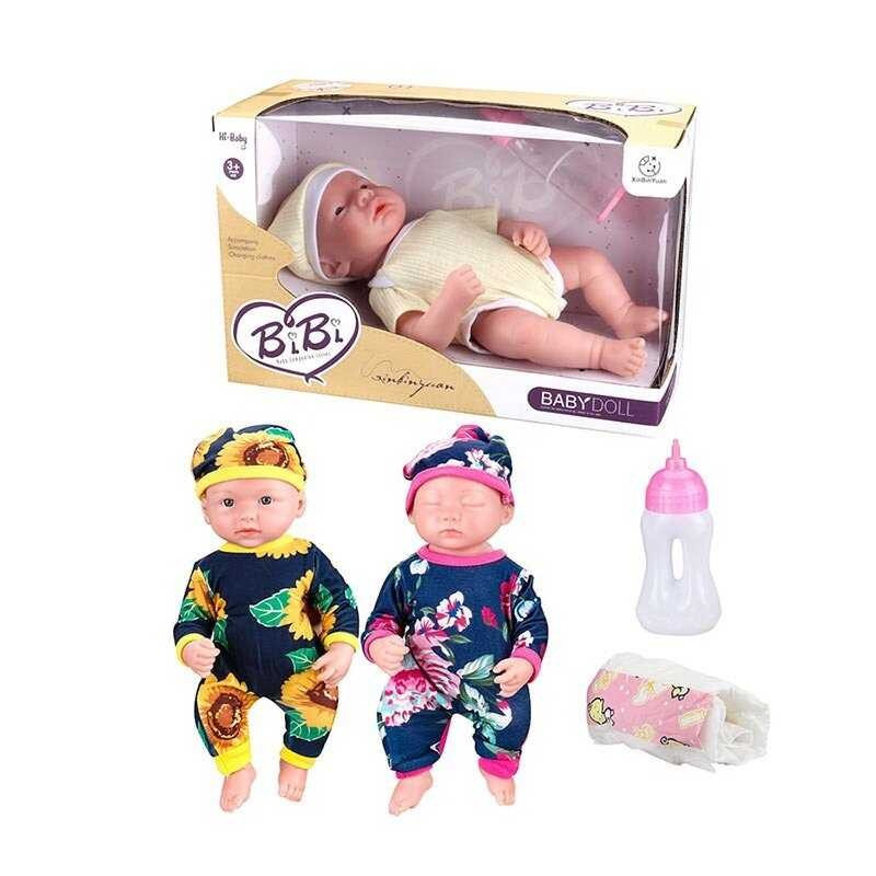 Пупс XBY 3378-11 F (36/2) 29 см, силіконовий, підгузок, пляшечка, в коробці