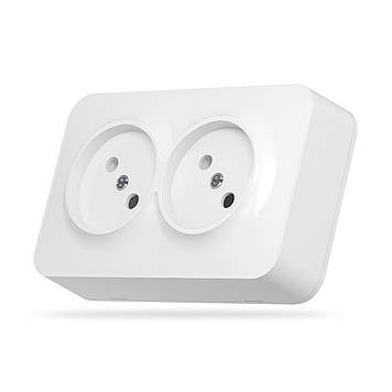 Розетка зовнішня подвійна біла VIDEX BINERA IP20