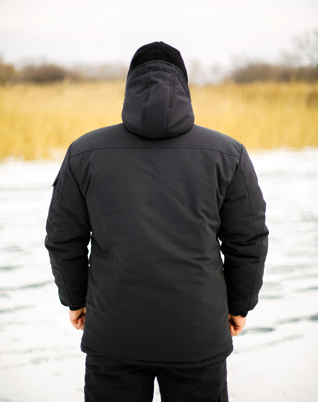 Куртка зимняя тактическая черная "Скиф" рип-стоп - фото 5 - id-p2117921957