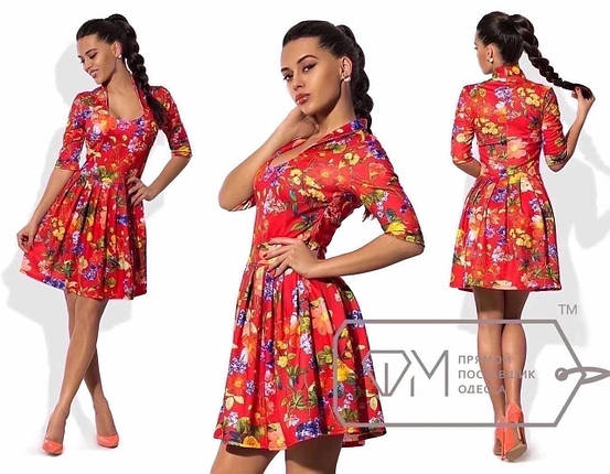 Коротка сукня-тюльпан весна-літо розміри норма, фото 3