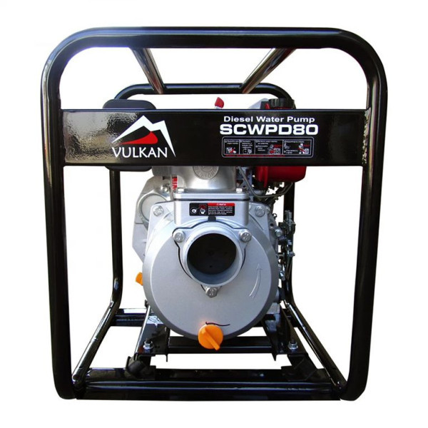 Мотопомпа дизельна Vulkan SCWPD80 для чистої води, рукав 75мм, 48м3/год, підйом 23м (80994), фото 1