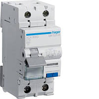 Диференційний автоматичний вимикач 1P+N 6kA C-16A 10mA A Hager