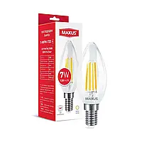 Лампа светодиодная филаментная MAXUS C37 FM 7W 2700K 220V E14 Clear (1-MFM-733)