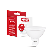 Лампа светодиодная MAXUS 1-LED-712 MR16 5W 4100K 220V GU5.3