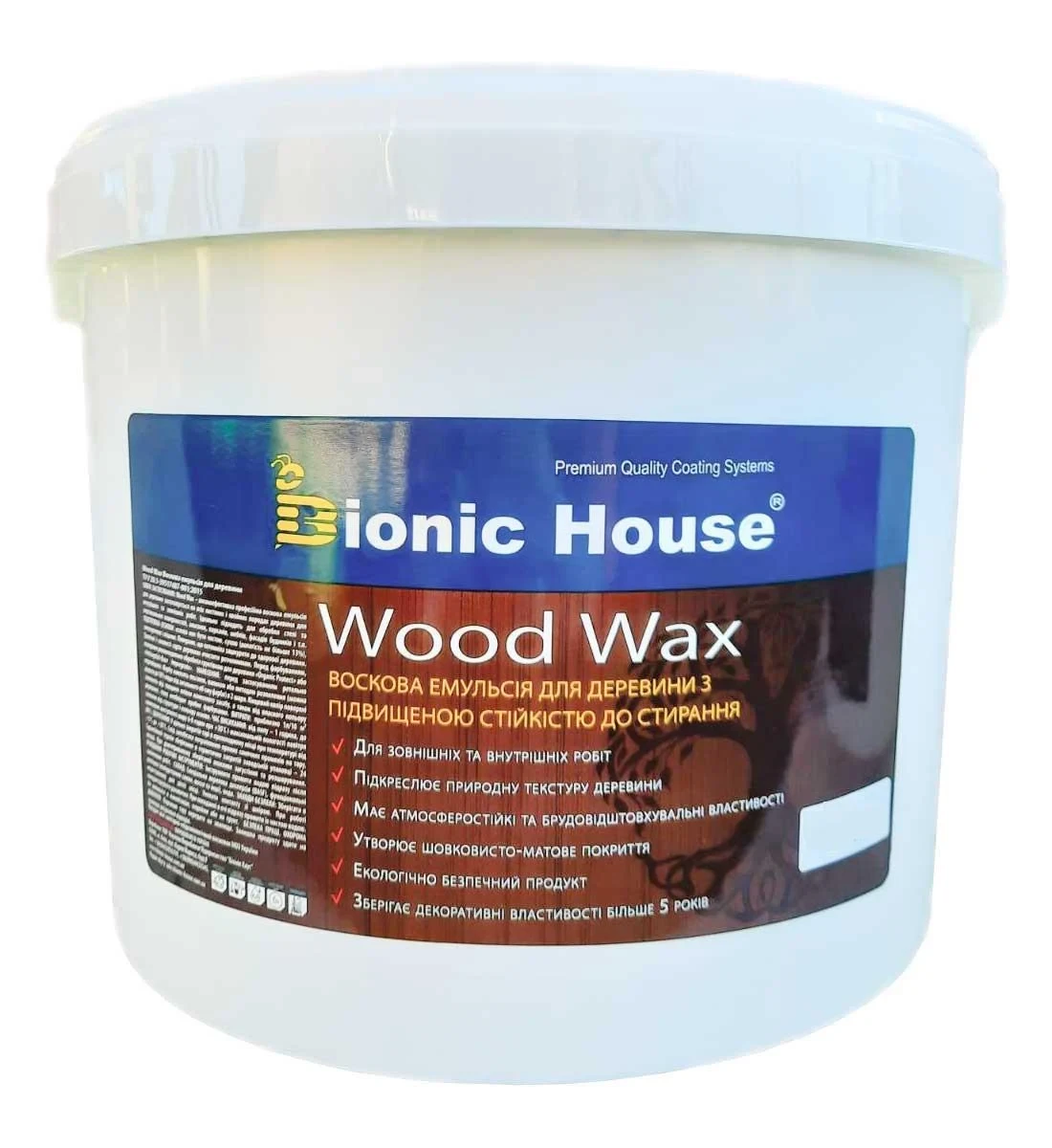 Воскова емульсія для деревини BIONIC HOUSE WOOD WAX (БІОНІК ХАУС) 3л