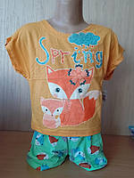 Піжама для дівчинки Лисичка з шортами на 4-6 років